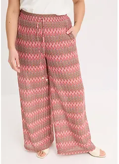 Pantalon large en jersey aspect crochet, bonprix