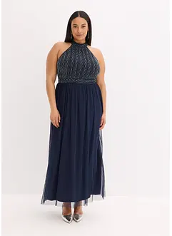 Robe longue avec perles brodées, bonprix