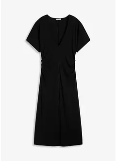 Robe en jersey côtelé, froncée sur le côté, bonprix