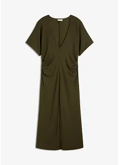 Robe en jersey côtelé, froncée sur le côté, bonprix