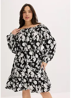 Robe imprimée col Bardot, bonprix