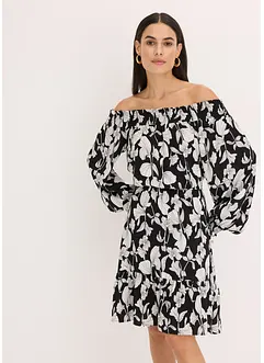 Robe imprimée col Bardot, bonprix