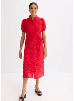Robe chemise en broderie anglaise, 100% coton, bonprix