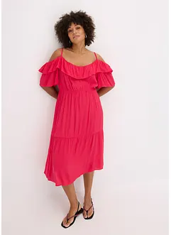 Robe à volants en viscose texturée, bonprix