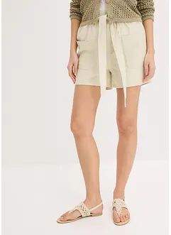 Short en twill avec ceinture à nouer, bonprix