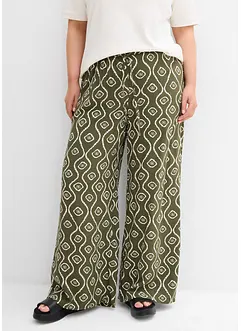 Pantalon à taille élastiquée en viscose fluide, bonprix