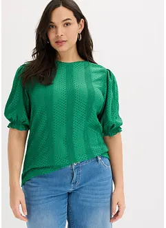 T-shirt en broderie anglaise avec volants, bonprix