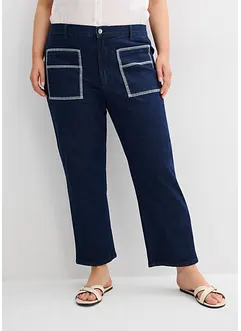 Jean droit taille haute, raccourci, bonprix