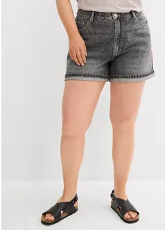 Short en jean taille haute, peu extensible, bonprix