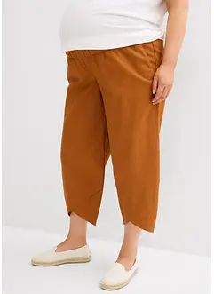Pantalon de grossesse avec bandeau, en lin et coton, bonprix