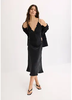 Robe longue et fluide en satin, bonprix