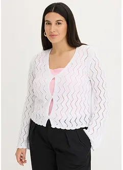 Gilet en maille aspect crochet, bonprix