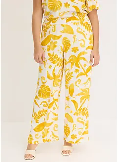 Pantalon large imprimé en viscose texturée, bonprix