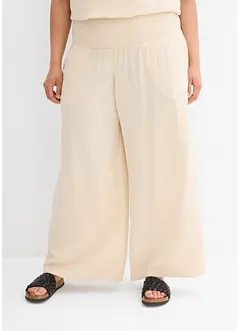 Pantalon palazzo en gaze de coton, bonprix