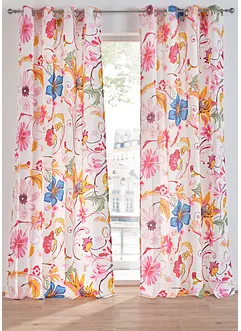Voilage à imprimé floral en polyester recyclé (1 pce), bonprix