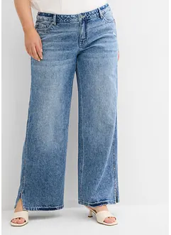 Jean droit et ample, taille mi-haute, peu extensible, bonprix