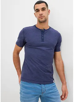 T-shirt à col Henley, 100% coton, bonprix