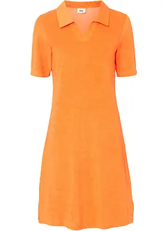 Robe longueur genou en tissu éponge avec col polo, bonprix