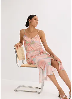 Robe à fines bretelles et volant, bonprix