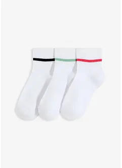 Lot de 3 paires de chaussettes de tennis courtes avec coton et semelle en éponge, bonprix