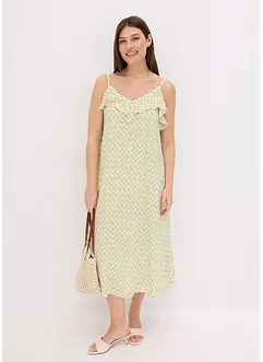 Robe midi à encolure volantée, bonprix
