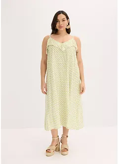 Robe midi à encolure volantée, bonprix