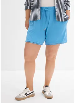 Short en jersey de viscose mélangée avec taille élastiquée et dentelle, bonprix