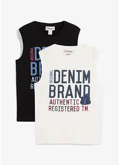 Lot de 2 débardeurs marcel 100% coton, bonprix