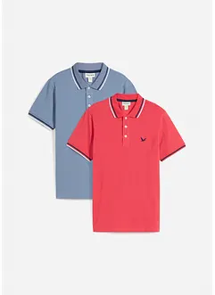 Lot de 2 polos en maille piquée 100% coton, bonprix