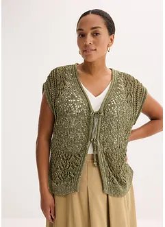 Gilet sans manches en maille ajourée, bonprix