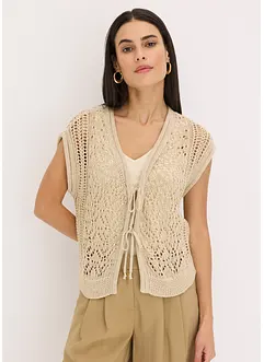 Gilet sans manches en maille ajourée, bonprix