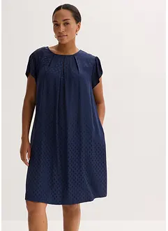 Robe en jacquard avec plis plats, bonprix