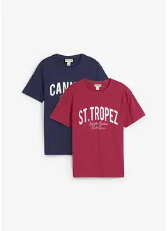 Lot de 2 T-shirts 100% coton, bonprix