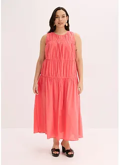 Robe longue en coton avec fronces, bonprix