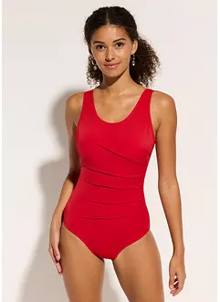 Maillot 1 pièce sculptant, maintien léger, avec plis décoratifs, bonprix