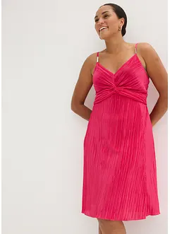 Robe courte en matière brillante et plissée, bonprix