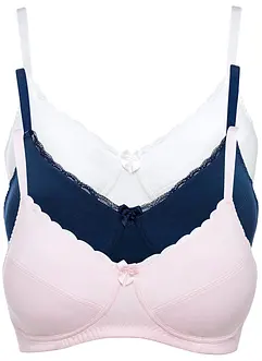 Lot de 3 soutiens-gorge coton sans armatures, bonprix