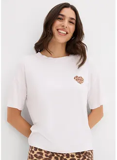 T-shirt raccourci à épaules descendues, bonprix