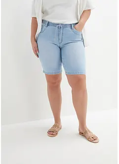 Bermuda en jean, coupe slim, taille mi-haute, bonprix