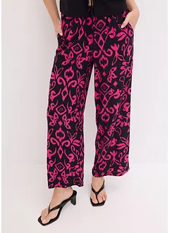 Pantalon large et imprimé en viscose fluide, bonprix