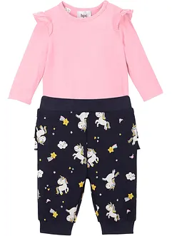 Body manches longues + pantalon sweat bébé (Ens. 2 pces.) coton, bonprix