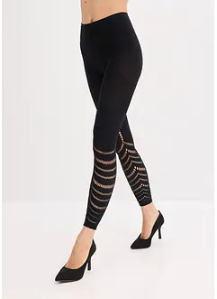 Legging avec bordures confort et broderie anglaise 80den, bonprix