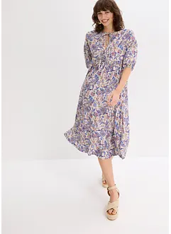 Robe en jersey avec lien à nouer à l’encolure, bonprix