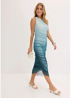 Robe col asymétrique en mesh, doublée, bonprix