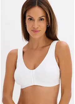 Lot de 2 soutiens-gorge coton sans armatures, fermeture devant, bonprix