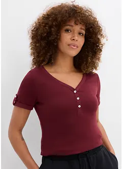 T-shirt col tunisien 100% coton, bonprix