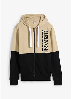 Sweat zippé à capuche 100% coton, bonprix