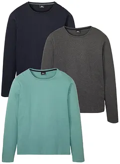 Lot de 3 T-shirts manches longues, bonprix