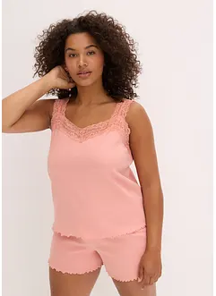 Pyjashort avec empiècement dentelle, bonprix