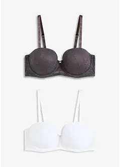 Lot de 2 soutiens-gorge balconnets avec dentelle, bonprix